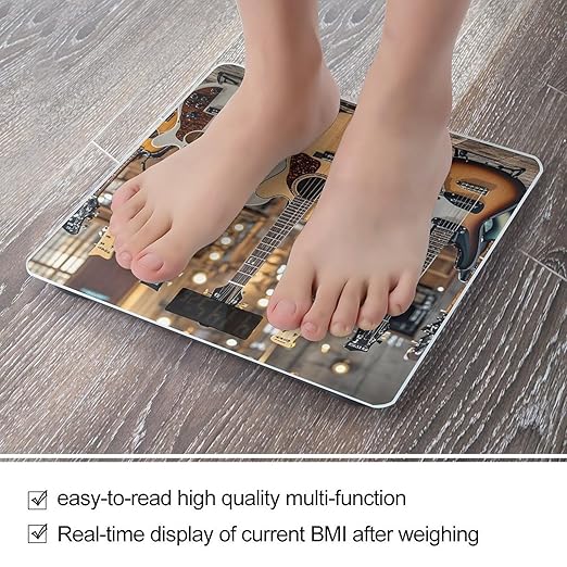 Guitar Bass Music Musical Instruments Scale for Body Weight Smart Scales Digital Bathroom Scale High Precision Weighing Scales with Large Display Weighing Machine for People