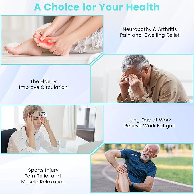 EMS Foot Massager for Neuropathy NMES Foot Stimulator for Neuropathy Feet Massager for Circulation and Pain Relief EMS with TENS Unit Muscle Stimulator Pads
