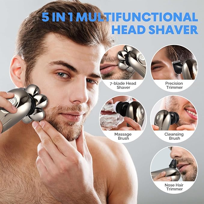 Beaupretty Beard Kit for Men Electric Shaver Razor Face and Head Trimmer Hair Removal Machine Nose Hair Trimmer Portable Rustproof Stainless Steel