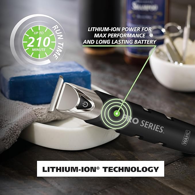 Wahl USA Pro Series Forever BladeTM Stainless Steel Cordless Rechargeable Beard Trimmer for Men with No Slip Grip &amp USB Charge – Model 3026017