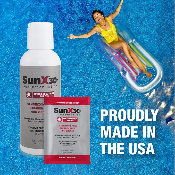 CoreTex Sun X 30+ SPF Individual Sunscreen Packets Travel Size - Bulk Pack of 100 Paraben Oxybenzone &amp Oil Free Broad Spectrum Sunscreen - No White Cast and Water Resistant Up to 80 Minutes
