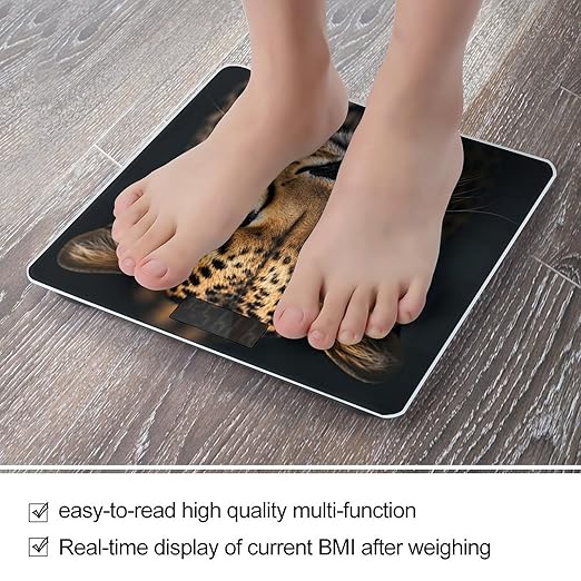 Cheetah Looking Ahead Smart Scale for Body Weight Accurate Bathroom Scale with LED Display Digital Weight Scales Weighing Machine High Precision Scales for Bath Home