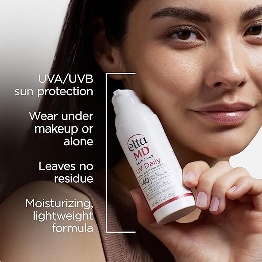 EltaMD UV Daily Face Sunscreen with Transparent Zinc Oxide and Hyaluronic Acid Moisturizes and Protects Great for Dry Combination and Normal Skin