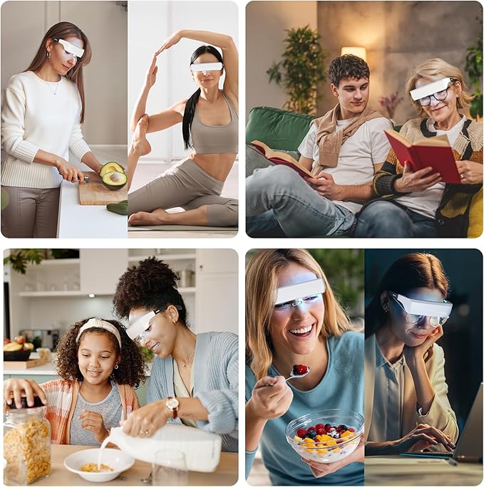 GentleGlow MEINNO Light Therapy Glasses Bring You Boost Energy Relief for Slwwp Problems Enhances Mood Adjustment Jet Lag - All-in-One Case Ready for Any Scene Anytime Anywhere