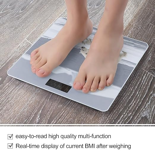 Digital Bathroom Scale for Body Weight Scale with Bright LCD Display High Accuracy Step-On Technology Auto On/Off Polar Bear Ice Floe Digital Scales 400 Lbs /180kg