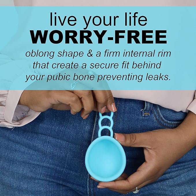 MOONTHLIES Reusable Menstrual Disc | Period Disc with Removal Loop Stem | Alternative to Menstrual Cups for Light or Heavy Flows | Sustainable Alternative to Tampons/Pads (1 Small 1 Medium Blue)