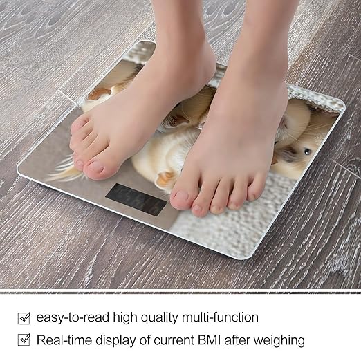 Guinea Pigs Bathroom Scale Digital Weight Scale Precision 400 Lbs Weighing Scales Large with LCD Backlight Display BMI Measures