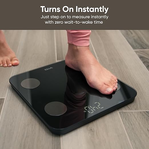 Wyze Scale S Scale for Body Weight Digital Bathroom Scale for Body Fat BMI Muscle Heart Rate Body Composition Analyzer with App Batteries Included Bluetooth 400 lb Black