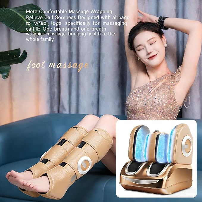 Foot Massager Calf Heating Massage Foot Sole Massage Rollers Relieves Fatigue Suitable for Office Workers(Gold)