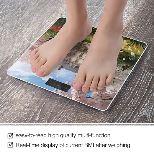 Bagatelle Smart Scale for Body Weight Digital Bathroom Scale Toughened Glass Weight Scale with Large LCD Backlight Display High Precision Scales Weighing Machine