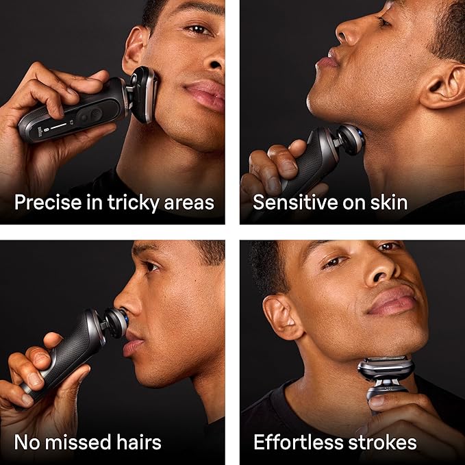Braun Electric Shaver for Men Series 7 7120s Wet &amp Dry Shave Turbo &amp Gentle Shaving Modes Waterproof Foil Shaver with Precision Trimmer Space Grey