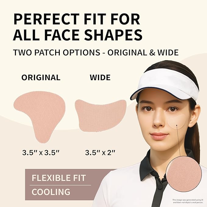 Sun Patch Under Eye UV Protection for Golf Hiking Driving Outdoor Sports | Cooling Sunblock Patches Scar &amp Sun Damage Protection (#3 24PCS (4PK))