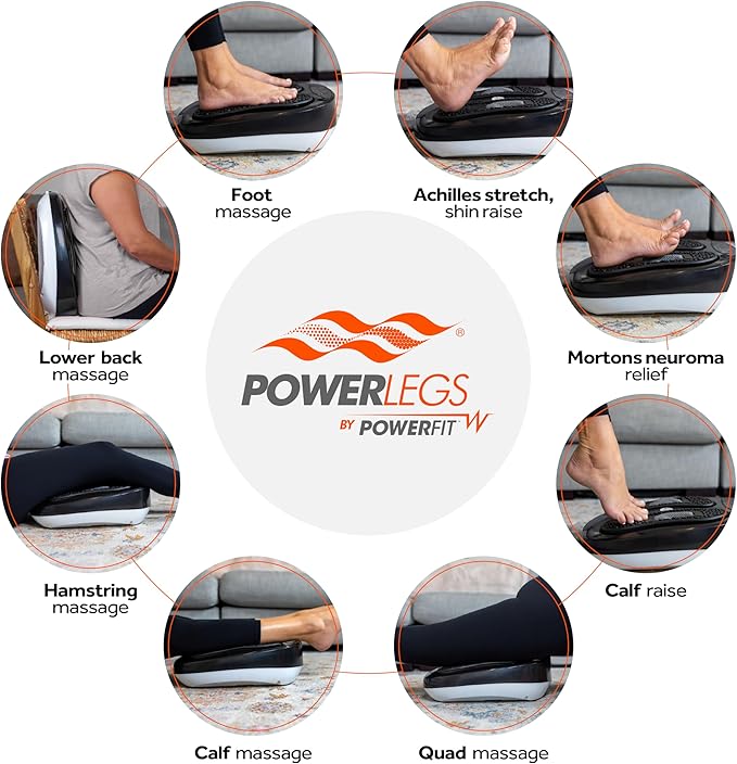 Power Legs Electric Foot Massager Machine with Remote Control Adjustable Speed Vibration - Calf Massager - Feet Massager for Neuropathy Pain Relief Plantar Fasciitis Leg Blood Circulation (Black)
