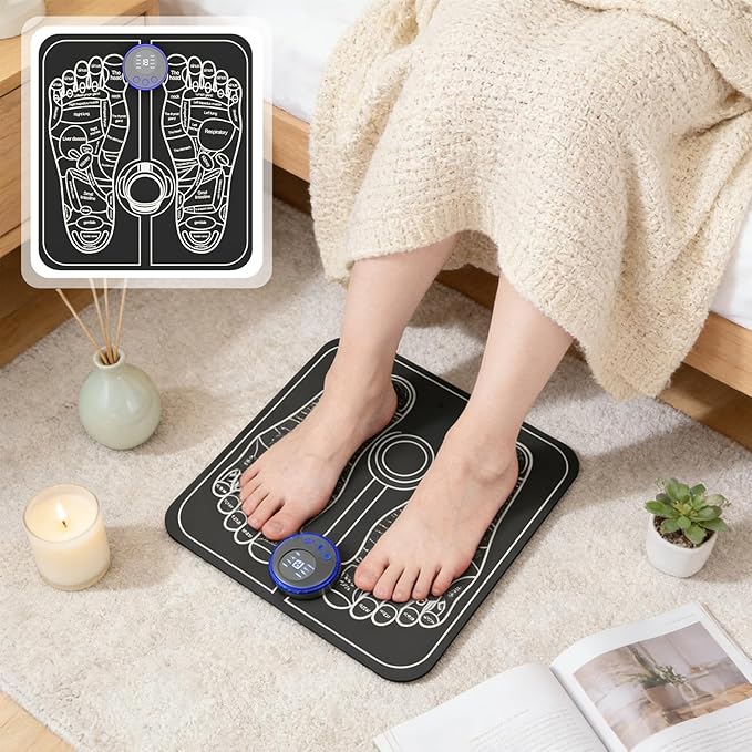 Health Expert Electronic Stimulator and Powered Muscle Stimulation for Pain Relief EMS Foot Massager-2