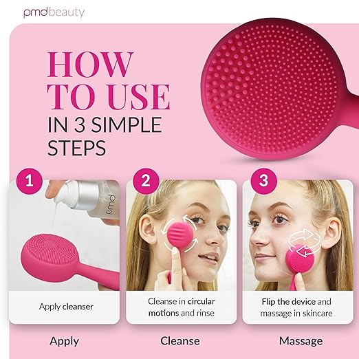 PMD Clean - Smart Facial Cleansing Device with Silicone Brush &amp Anti-Aging Massager