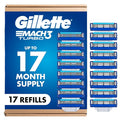 Gillette Mach3 Turbo Mens Razor Blade Refills 17 Count