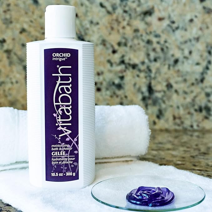 Vitabath Orchid Intrigue Moisturizing Bath &amp Shower Gel Wash Alluring Botanical Skin-Softening Hydrating &amp Soothing Skincare Body Cleanser &amp Foaming Gelee Bath - Cruelty-Free - 10.5 oz