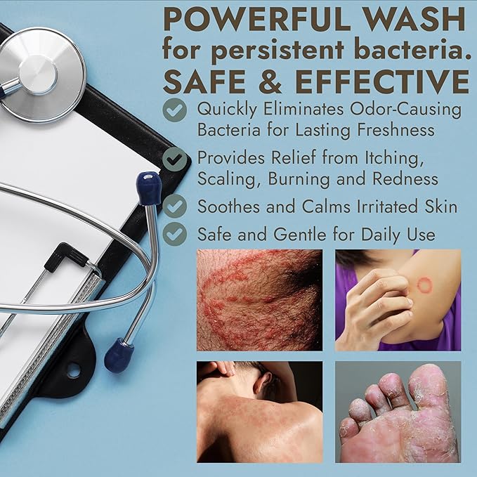 Antibacterial Body Wash with Tea Tree Oil | Antibacterial Soap for Men &amp Women | Kills 99.9% of Germs &amp Bacteria | Helps with Back Acne Body Odor &amp Skin Irritation | Daily Body Cleanser 1