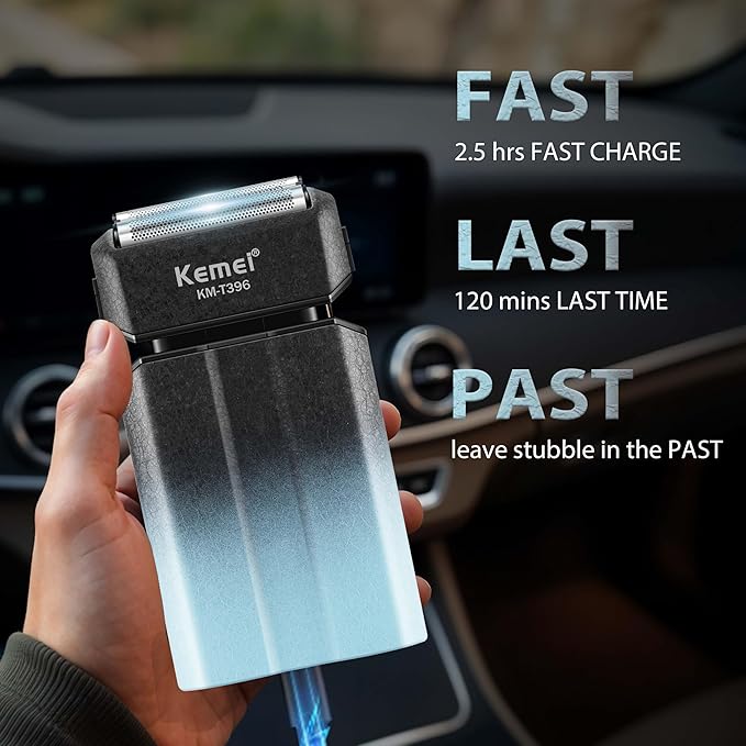 KEMEI Electric Razor for MenShaversFoil ShaverMens Electric Razors for Shaving Face/Beard Men's Electric ShaversCordlessUSB-C Fast RechargeableClose ShaveTravel/Home/BarberKEMEI T396