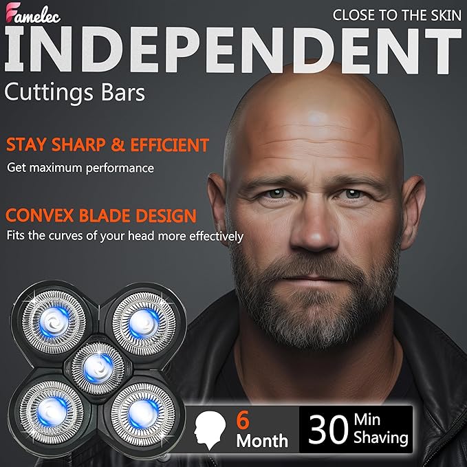 3 Pack Freedom Shaver Heads Compatible with Freedom Grooming Replacement Blades for Bald Men Head Shaver Kit Refills Waterproof Razor Kits Fit for Electric Razor Shaver Replacement Blades
