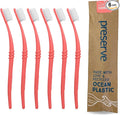 Preserve Ocean Plastic Initiative (POPI) Adult Toothbrush Made in USA from Recycled Ocean Plastic Coral Soft 6 Count