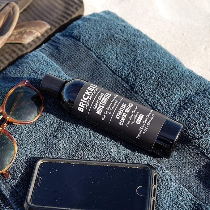 Brickell Men's Element Defense SPF45 Moisturizer for Men Natural &amp Organic Zinc Oxide Mineral Sunscreen Hydrates and Protects Skin Against UVA/UVB Rays 8 Ounce Unscented