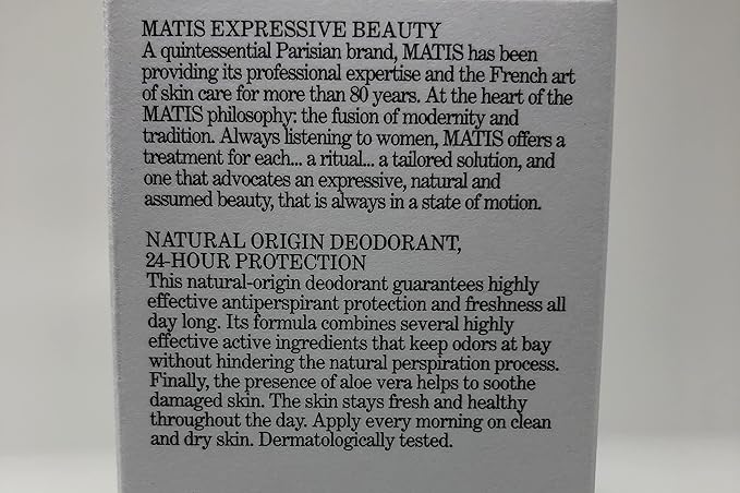 Matis Paris Réponse Body NATURAL SECURE: AKA Roll-On deodorant Alcolhol-Free #A0710131