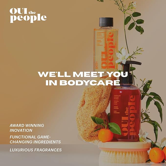 OUI the People CLEAN SLATE Lactic Acid Body Wash AHA Body Wash Glycolic &amp Lactic Acid Serum &amp Face Cleanser Gentle Exfoliation &amp Face Moisturizer for Smoother Texture and Even Skin Tone