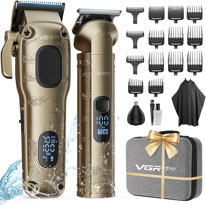 Hair Clippers for Men Professional Cordless Hair Clippers for Hair Cutting Mens Clippers and Trimmers Set Electric Hair Trimmer for Men with Package Case