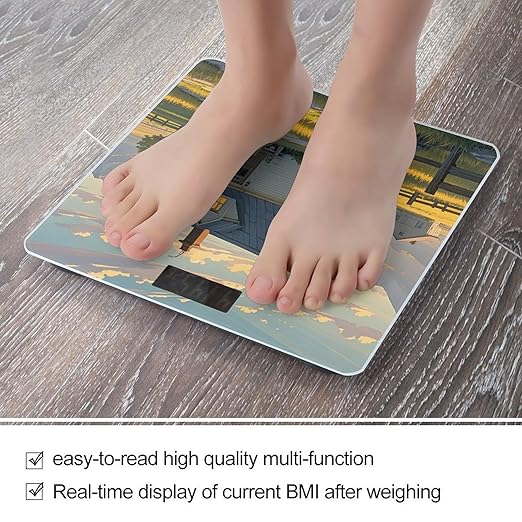 House on The Prairie Scale for Body Weight Digital Bathroom Scale Toughened Glass High Precision Scales for Body Weight with Large LCD Backlight Display Weight Scales