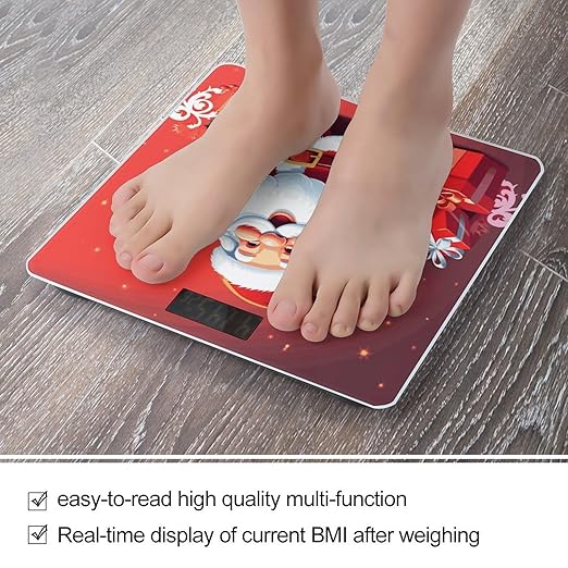 Santa Claus Xmas Gifts Weight Scale Digital Electronic Scales Bathroom Scale Larg LCD Backlight Display High Precisio MeasurementsTempered Glass