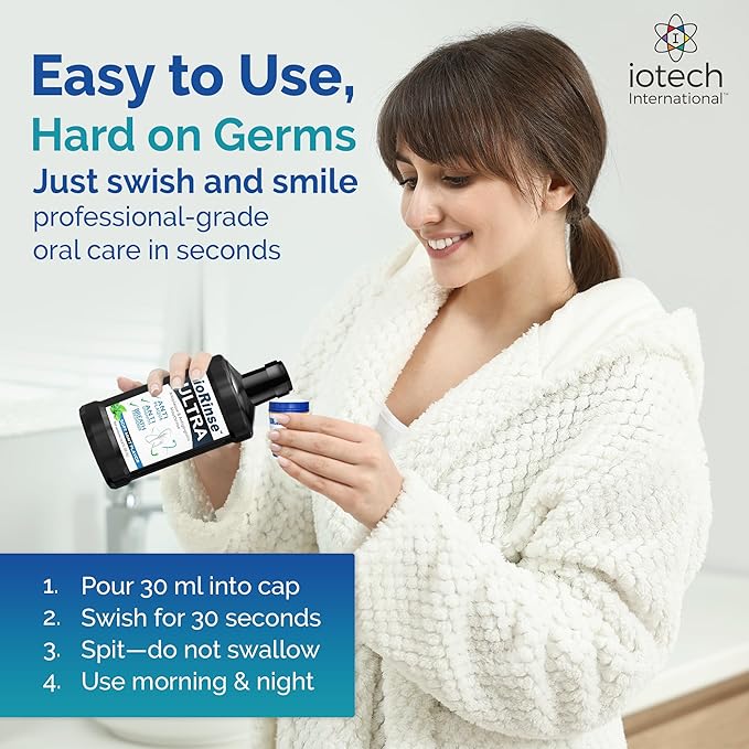 ioRinse Ultra: The Most Dentist-Recommended Periodontal Rinse &amp Gum Mouthwash of its Kind. Fights Gingivitis Bleeding Gums Dental Plaque &amp Bad Breath. With Molecular Iodine &amp Xylitol. No