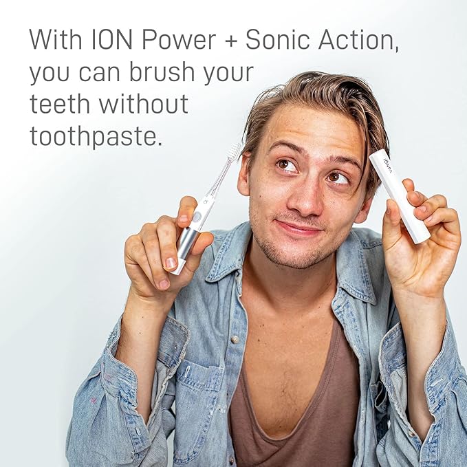 IONIC KISS IONPA DM Red Compact Ionic Power Electric Toothbrush with Travel Cap Brushing Timer 2 Modes 2 Soft Extended Filament Brush Heads Made in Japan KISS You Outdoor Camping DM-011RD