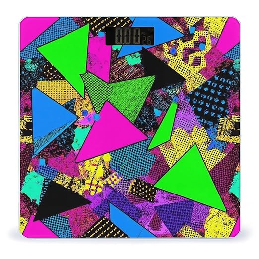 Smart Scale for Body Weight Automatic Switch Digital Bathroom Weighing Scale 80s 90s Memphis Geometric