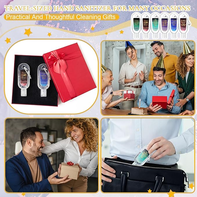 24 Pack Team Appreciation Gift Scented Hand Sanitizers Keychain Mini Hand Sanitizer Gel Bulk 1 oz Travel Size Thank You Gift for Team Coworker Colleague Friend Graduation Party Favors