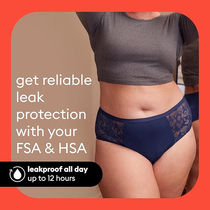 Thinx Ultra-Soft Period Underwear Overnight Sleep-Shorts Leakproof Holds Up to 12 Regular Tampons* Period Underwear for Women Reusable &amp Controls Odor Plum L