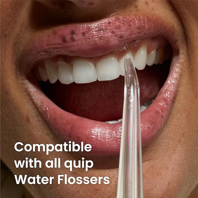 quip Water Flosser Tip Refills - Cordless Water Flosser Refill Tips - Teeth Cleaner Pick with 360 Degree Rotating Replaceable Tip Rechargeable Water Dental Pick Refills - 3 ct