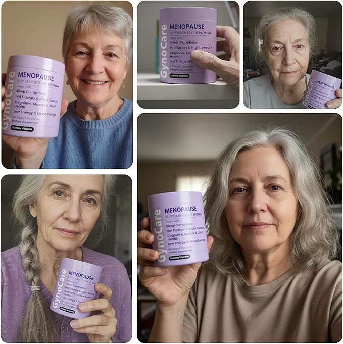 Menopause Supplements for Women | Menopause Gummy Vitamins | Relief for Hot Flashes Night Sweats &amp Mood Swings | Helps Sleep Disruptions &amp Brain Function | 60 Vegan Gummies