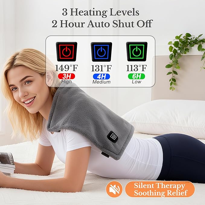 Cordless Heating Pad for Back Pain Relief &amp Cramps 12x24 Portable Heating Pad with Adjustable Straps Battery Operated Heated Pad Gifts 3 Heat Levels Pain Relief for Back Shoulder &amp Legs