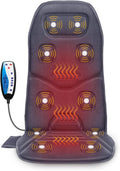 COMFIER Back Massager with Heat 10 Motors Vibration Seat Massager Chair Massage Pad Heated Chair Pad Chair WarmerGifts for Elderly Mom Dad (Gray)