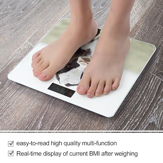 Cow Bathroom Scale for Body Weight Bathroom Digital Electronic Weighing Scale with Back Lit LED Display Sturdy Tempered Glass Weight Watchers Scales 400lb
