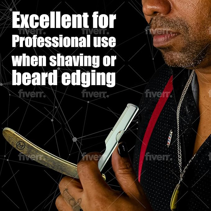 Generic Straight Edge Razor for Men Stainless Steel Blade Arm Barber Razor with Walnut Wood Handle Shaving Razor for Close Shaving Manual Men's Beard Cut Throat Shavette Almaz Razor brown