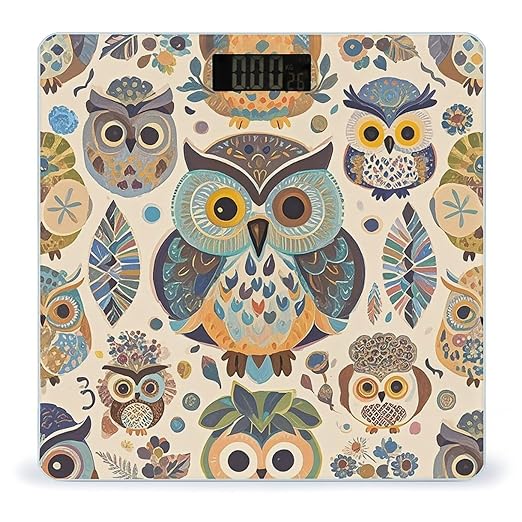 Color Owl Pattern Scale for Body Weight Smart Scales Digital Bathroom Scale High Precision Weighing Scales with Large Display Weighing Machine for People
