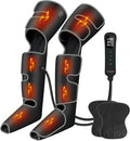 SHINE WELL Leg Massager with Heat and Compression for Circulation 3 Heat 3 Modes 3 Intensities for Pain Relief and Swelling Foot and Leg Compression Massager