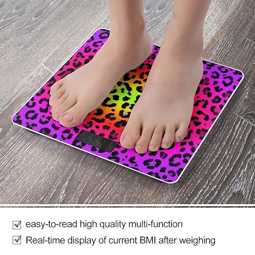 Digital Bathroom Weighing Scale Energy Saving Scale Smart Scale for Body Weight Hot Pink Purple Cheetah Leopard Print