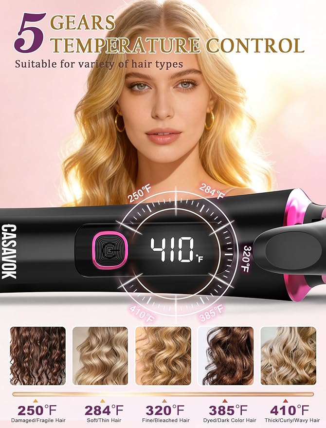 Dual Voltage Travel Curling Iron 110-240V 1 Inch Mini Curling Iron Travel Size with UK &amp EU Plug Adapters Portable Curling Iron for Worldwide 5 Heat Settings Small Curling Iron for Short Hair