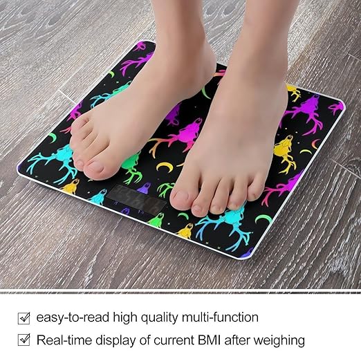 Smart Scale for Body Weight Digital Bathroom Weighing Scale Energy Saving Scale Goth Moon Stars Hunting Deer Skulls