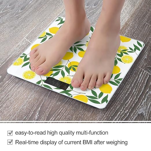 Yellow Lemon Smart Square Scale with Digital Display for Bathroom Scale