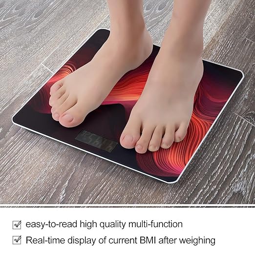 Gradient Red Bathroom ScaleHighly Accurate Digital Weighing Machine for People Bright LED Display Weight Scale for The Aldult Home Use