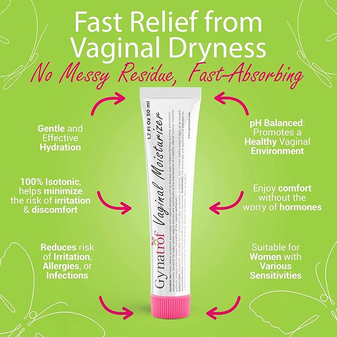 Gynatrof Vaginal Moisturizer Long-Lasting for Vaginal Dryness &amp Irritation Hormone-Free Hyaluronic Acid &amp Vitamin E Feminine Care Daily Hydration For Intimate Feminine Care 1.7 fl oz